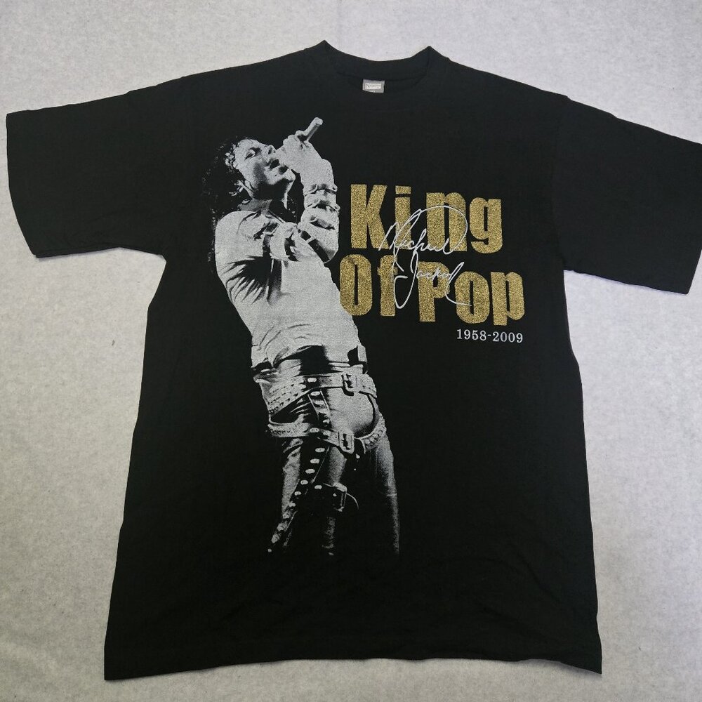 Y2K Michael Jackson T-Shirt Men;s XL King of Pop Black New Rizon Top